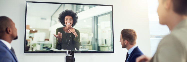 av equipment for video conferencing near syracuse ny team meeting with someone through video call
